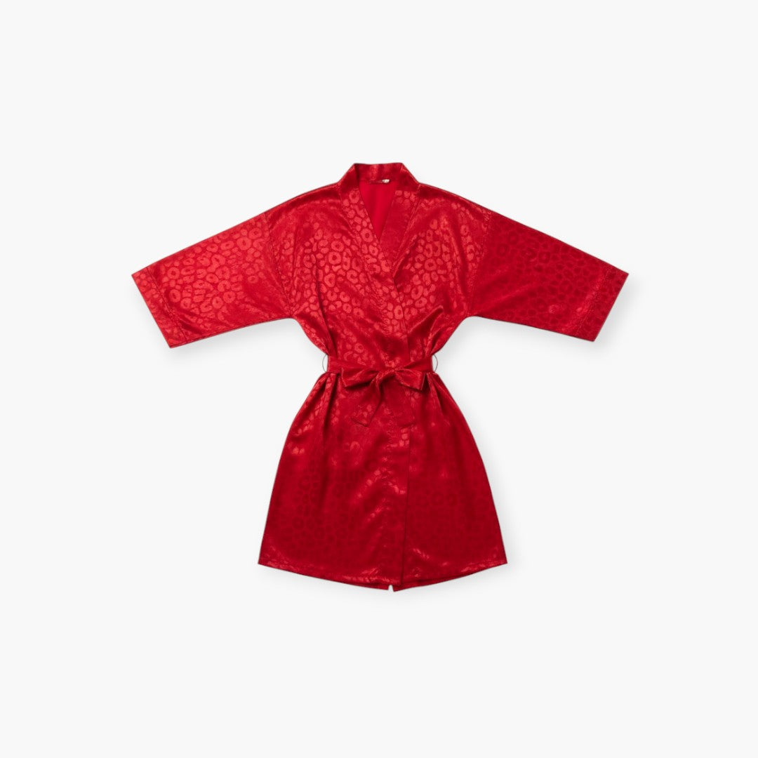 Schwarzer Damen-Bademantel aus Polyester