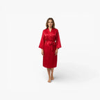 Schwarzer Damen-Bademantel aus Polyester