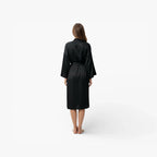 Schwarzer Damen-Bademantel aus Polyester