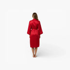 Schwarzer Damen-Bademantel aus Polyester