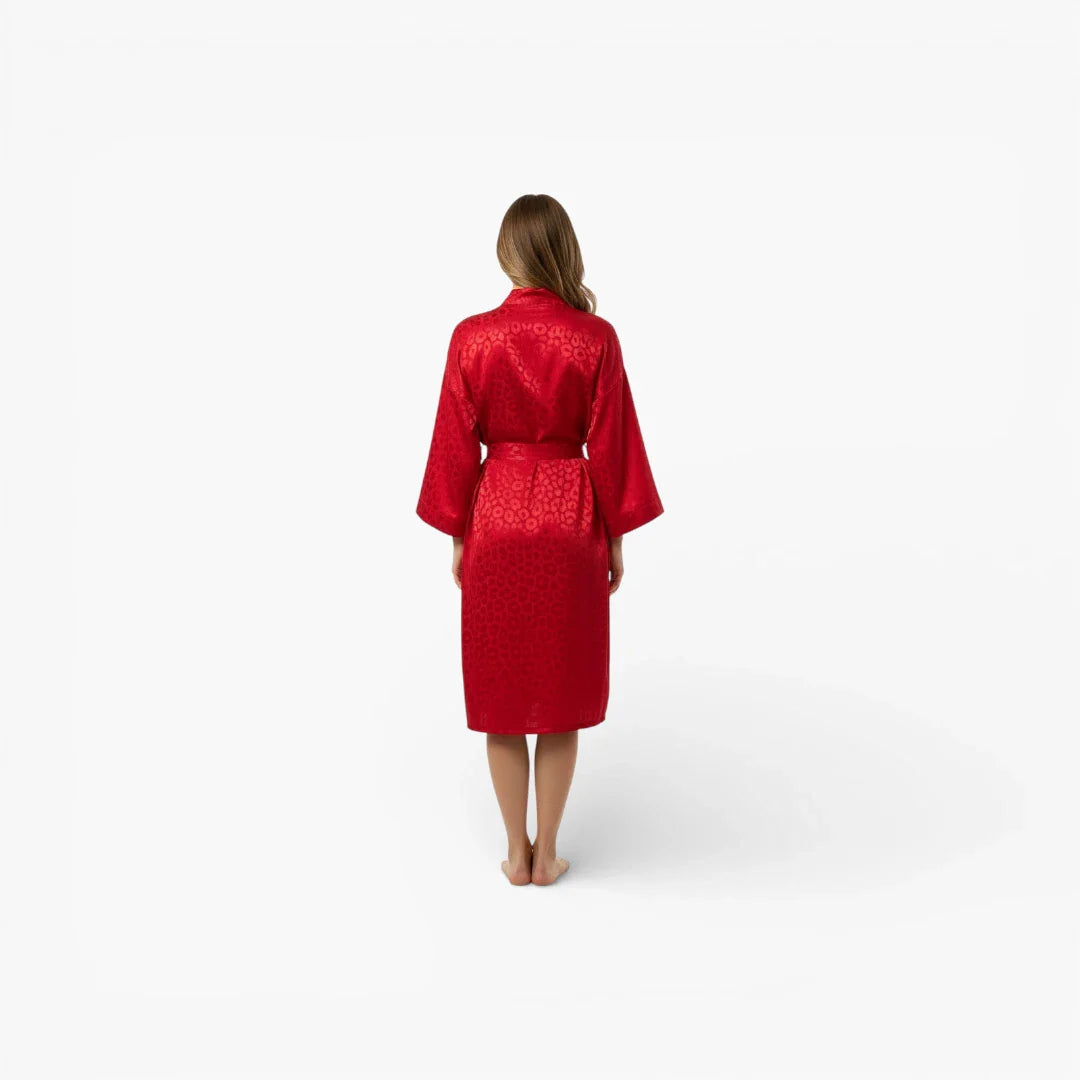 Schwarzer Damen-Bademantel aus Polyester