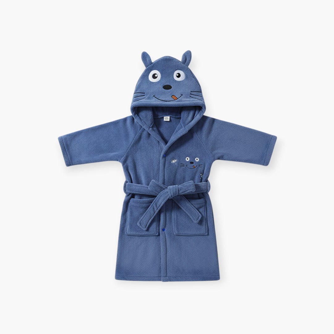 Kinderbademantel mit Katzenmotiv