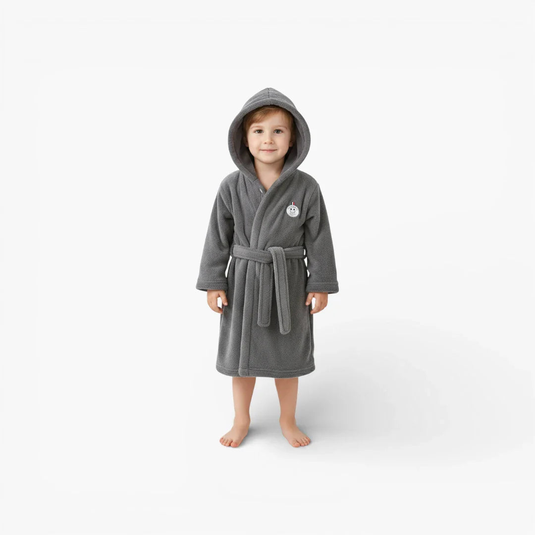 Grauer Kinderbademantel