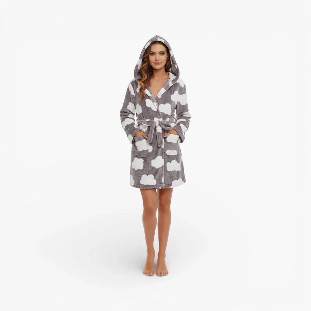 Kurzer Damen-Nachtmantel warm