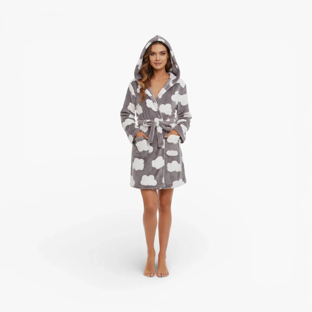 Kurzer Damen-Nachtmantel warm