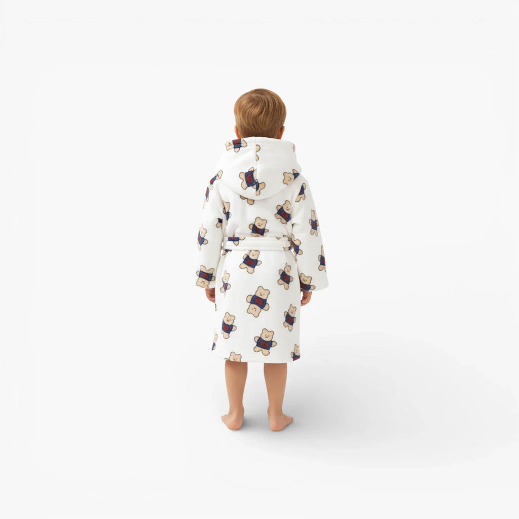 Kinderbademantel mit Kapuze und Bärenmotiv
