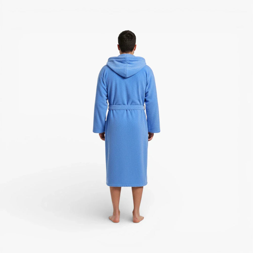 Herrenbademantel mit Kapuze aus 100 % Baumwolle
