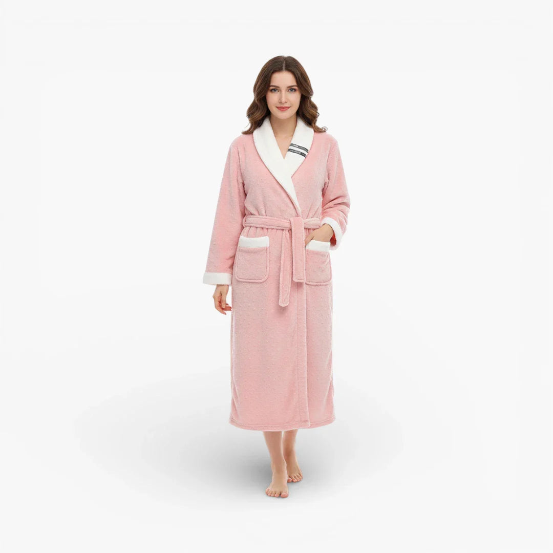 Damenbademantel in Puderrosa