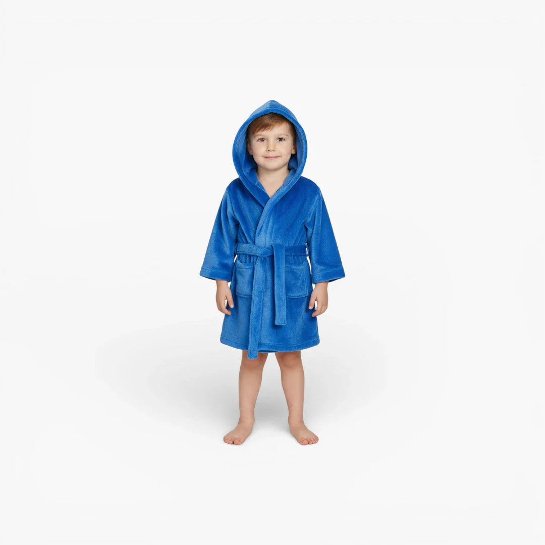 blauer Kinderbademantel