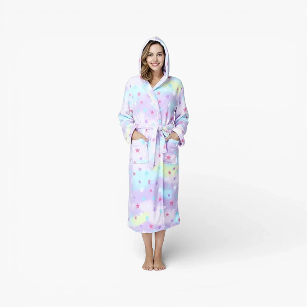 Weicher Damen-Bademantel mit Kapuze