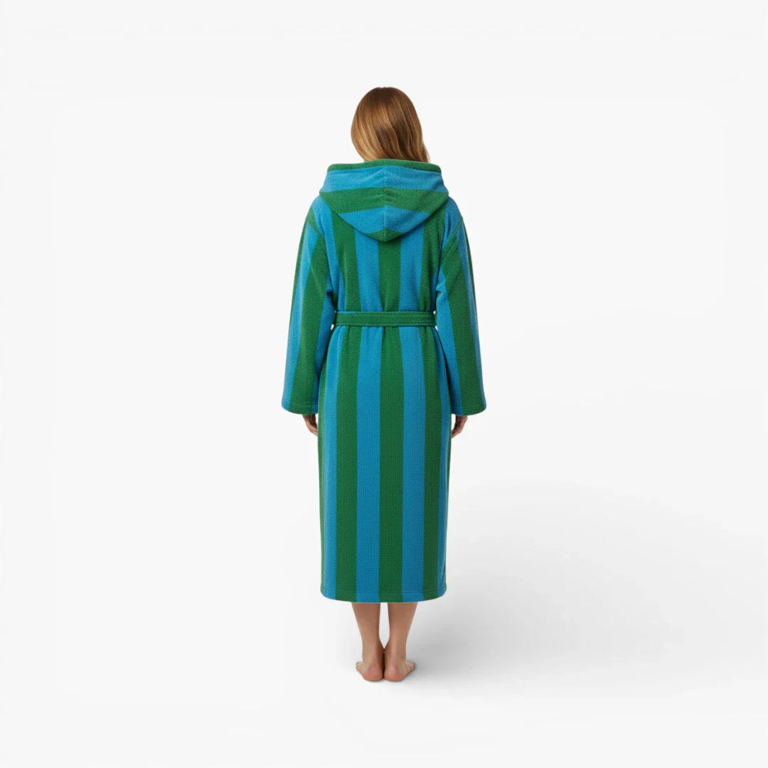 Gestreifter Damen-Bademantel