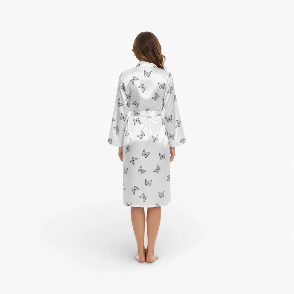 Damen-Bademantel mit Schmetterlingsdruck