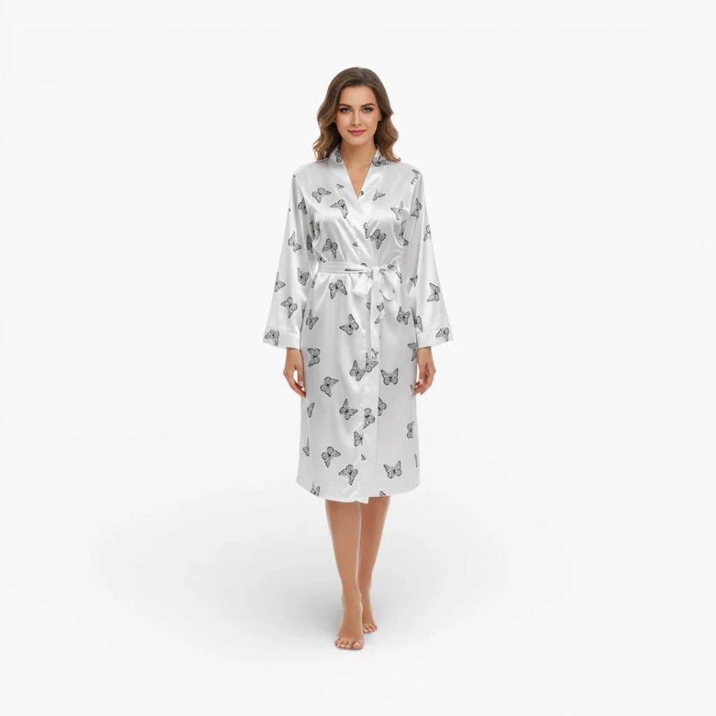 Damen-Bademantel mit Schmetterlingsdruck