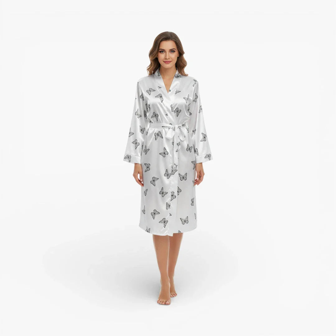 Damen-Bademantel mit Schmetterlingsdruck
