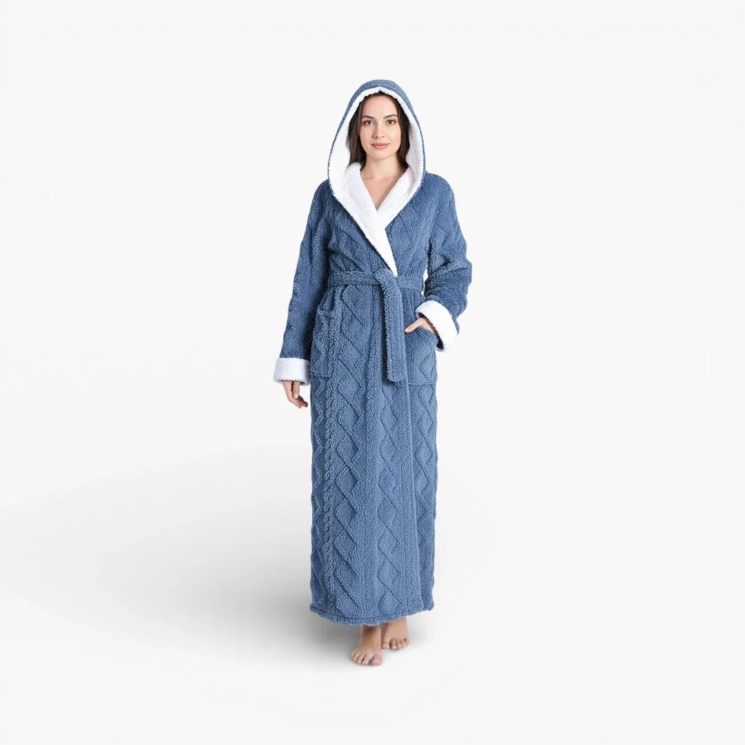 Damen-Nachtmantel aus Flanell, lang