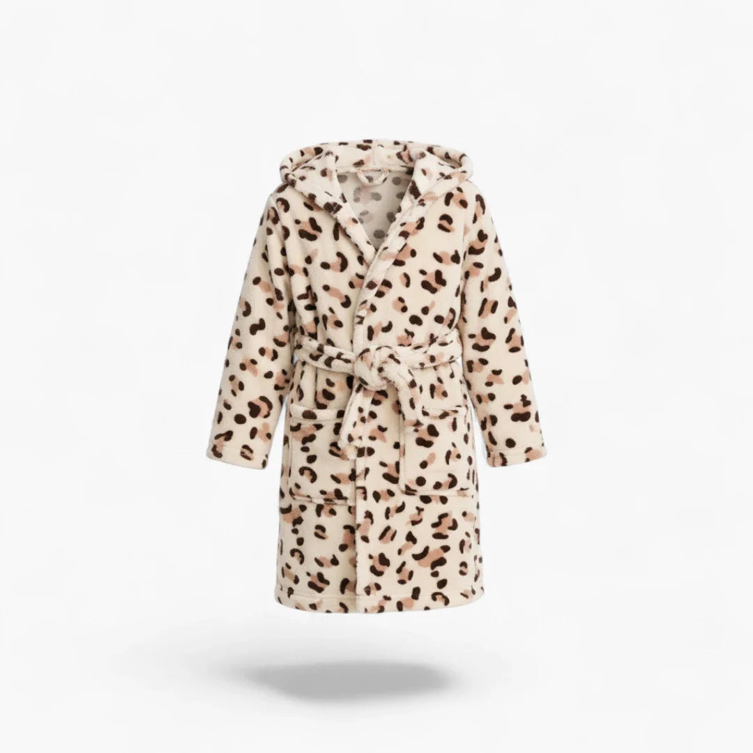 Kinderbademantel mit Leopardenmuster