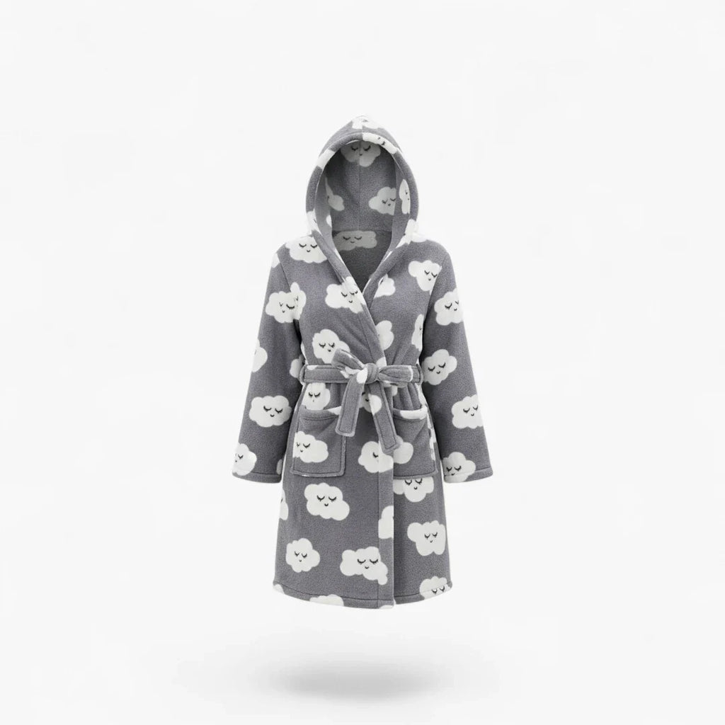 Damen-Bademantel aus Polyester mit Kapuze