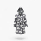 Damen-Bademantel aus Polyester mit Kapuze