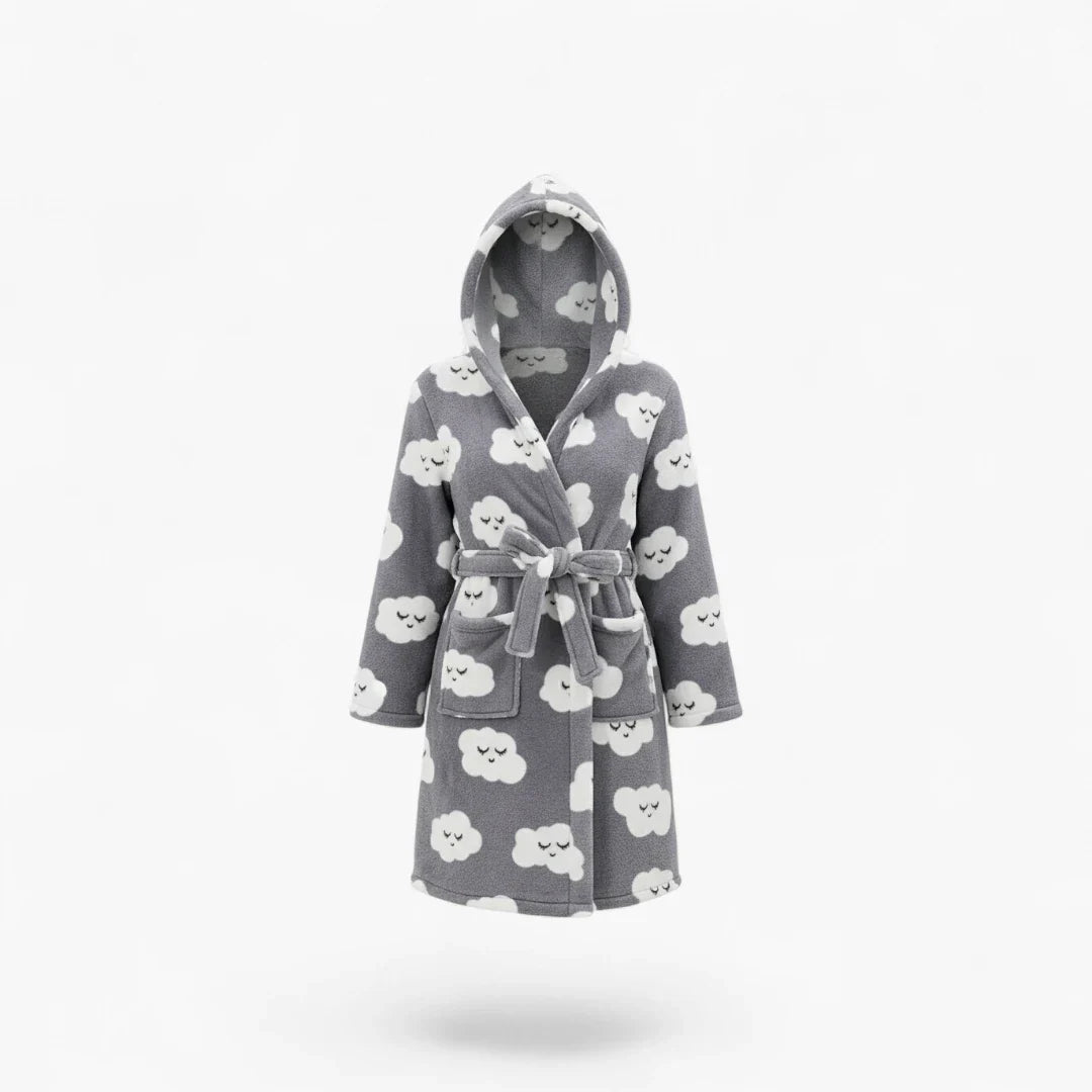 Damen-Bademantel aus Polyester mit Kapuze