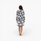 Damen-Bademantel aus Polyester mit Kapuze