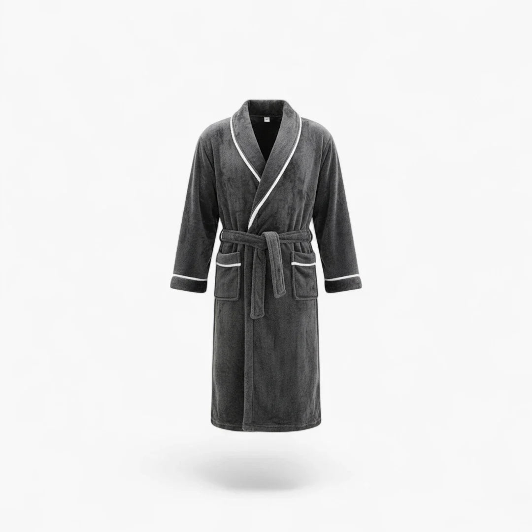 Herrenbademantel aus Samt und Flanell