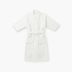 Weißer Herren-Bademantel mit quadratischem Wabenmuster