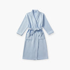 Damen-Bademantel Wabenmuster Blau Lang