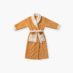 Damen-Bademantel – Lang, Orange, aus Polarfleece