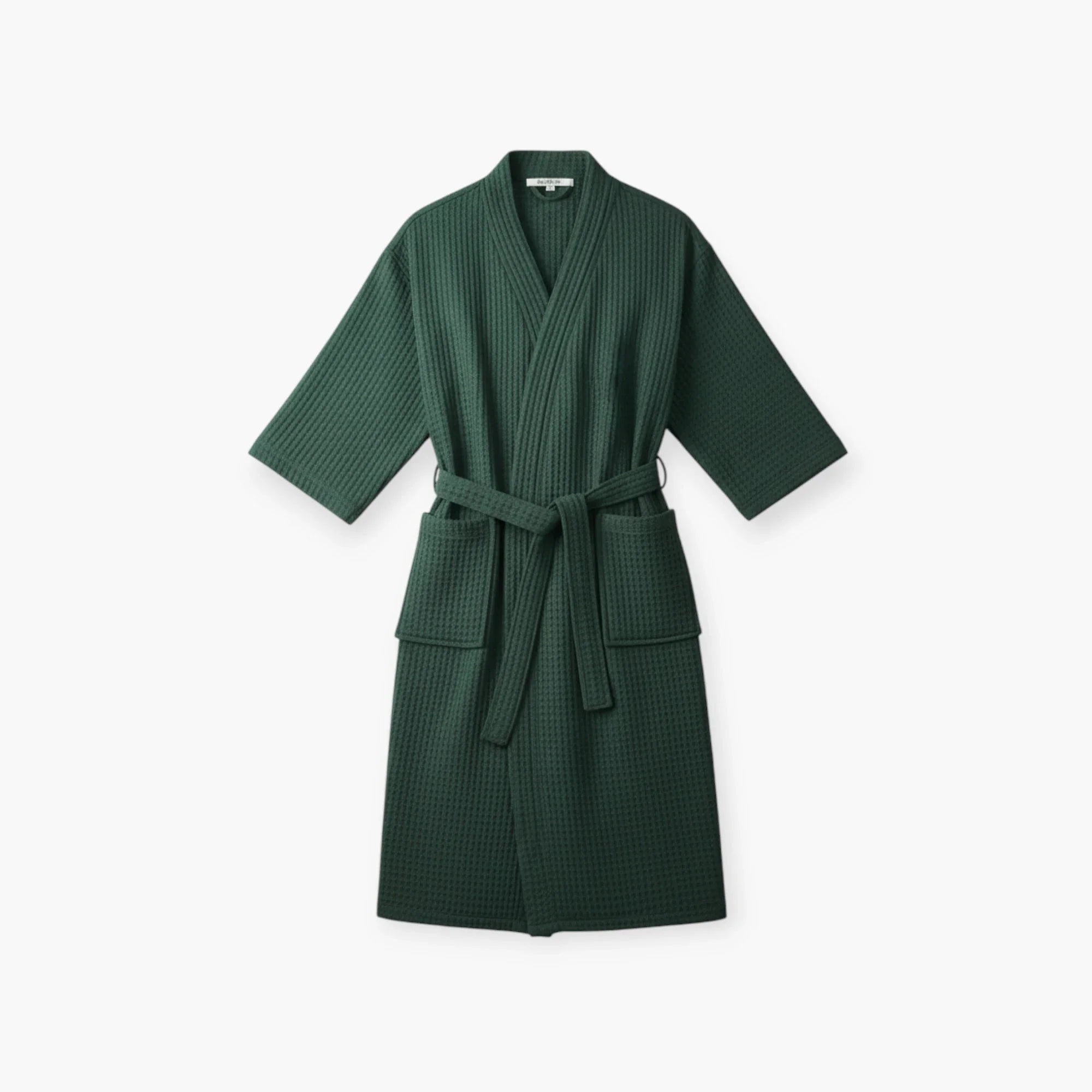 Bademantel aus Baumwolle – Wabengrün
