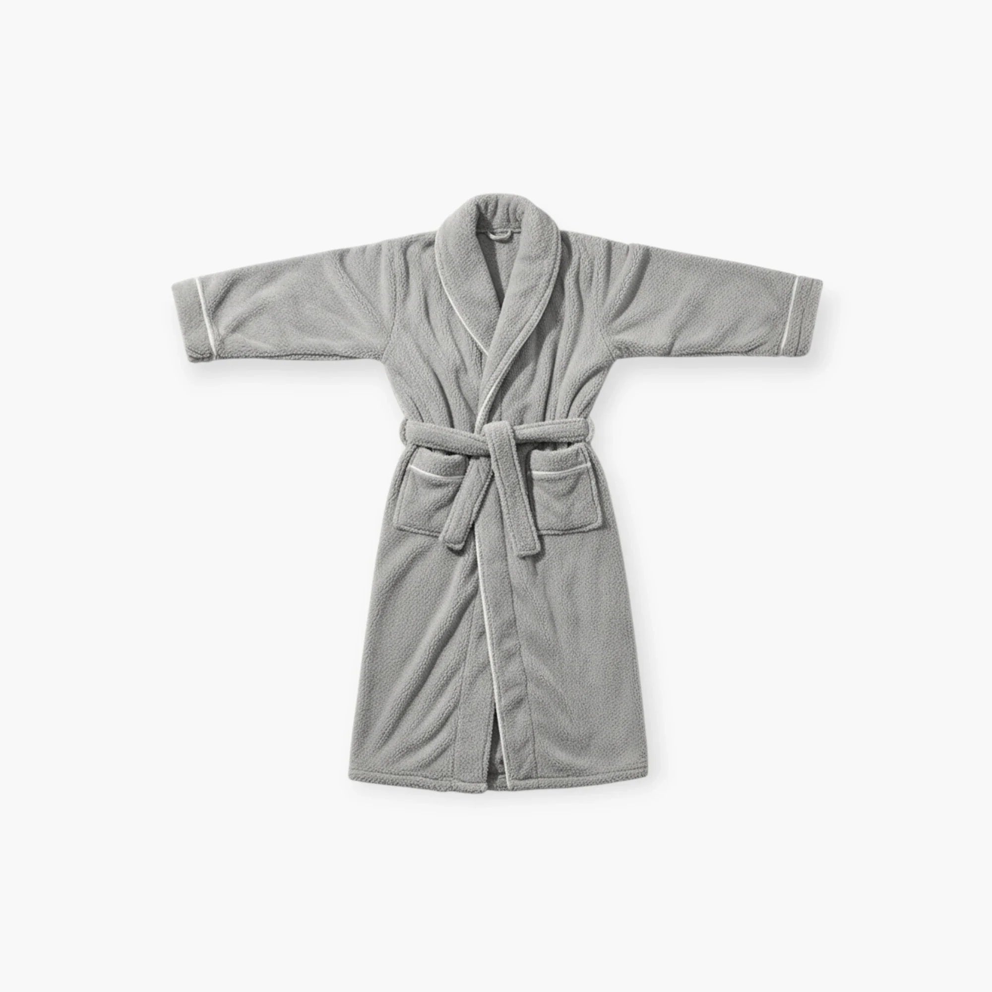 Herrenbademantel – Lang, dick, Grau