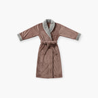 Damen-Winter-Bademantel – Lang, Braun, aus Flanell