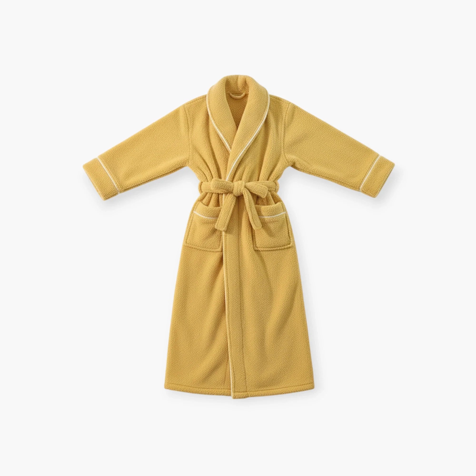 Damen-Bademantel - Lang, Gelb, Dick