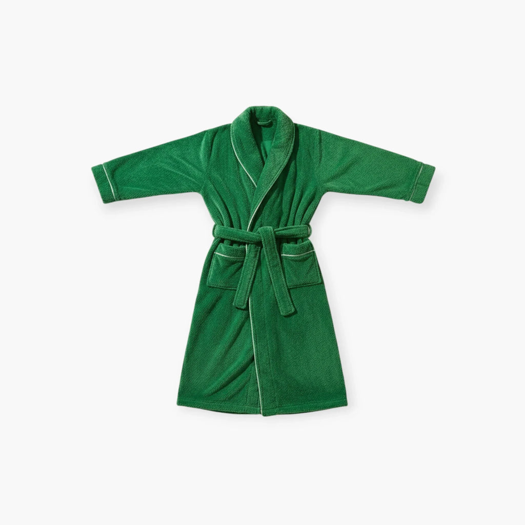 Herrenbademantel – Lang, Dick, Grün