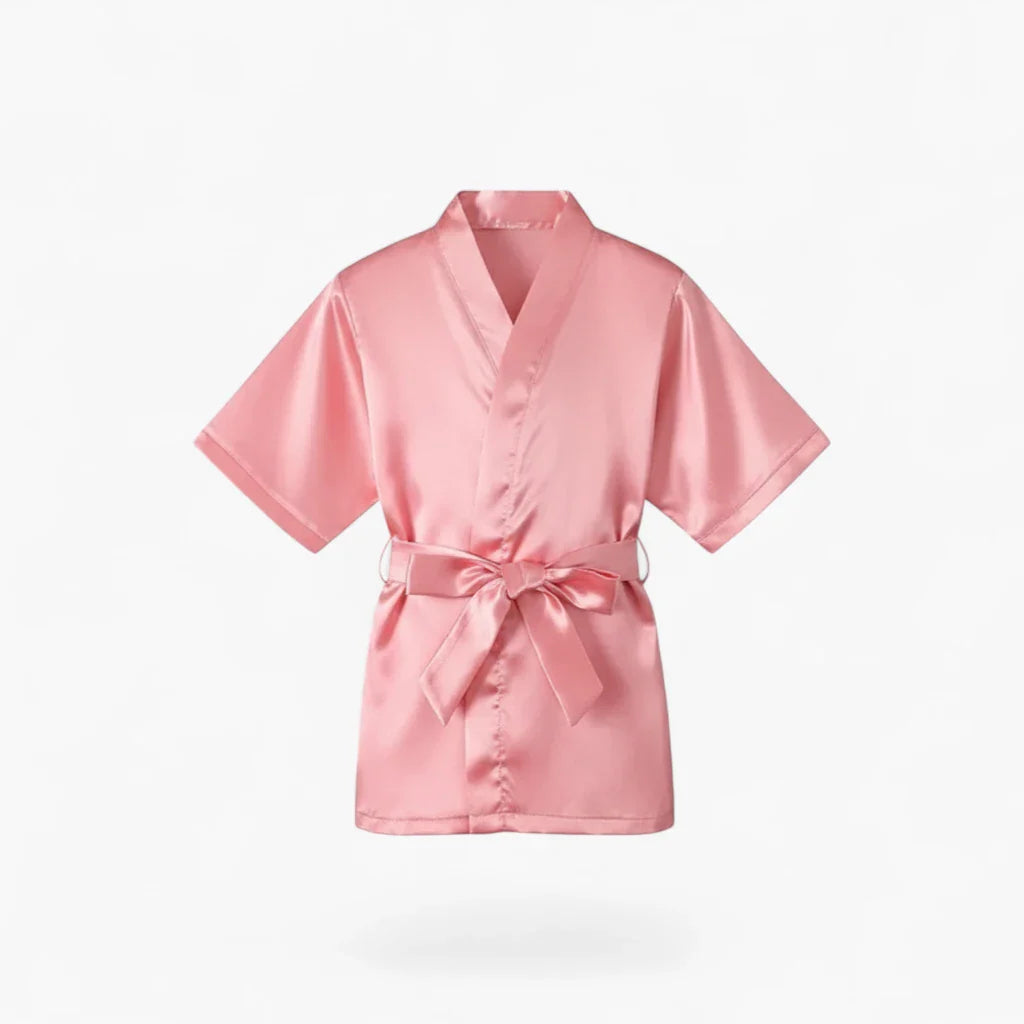 Rosa Satin-Bademantel für Mädchen, Prinzessin