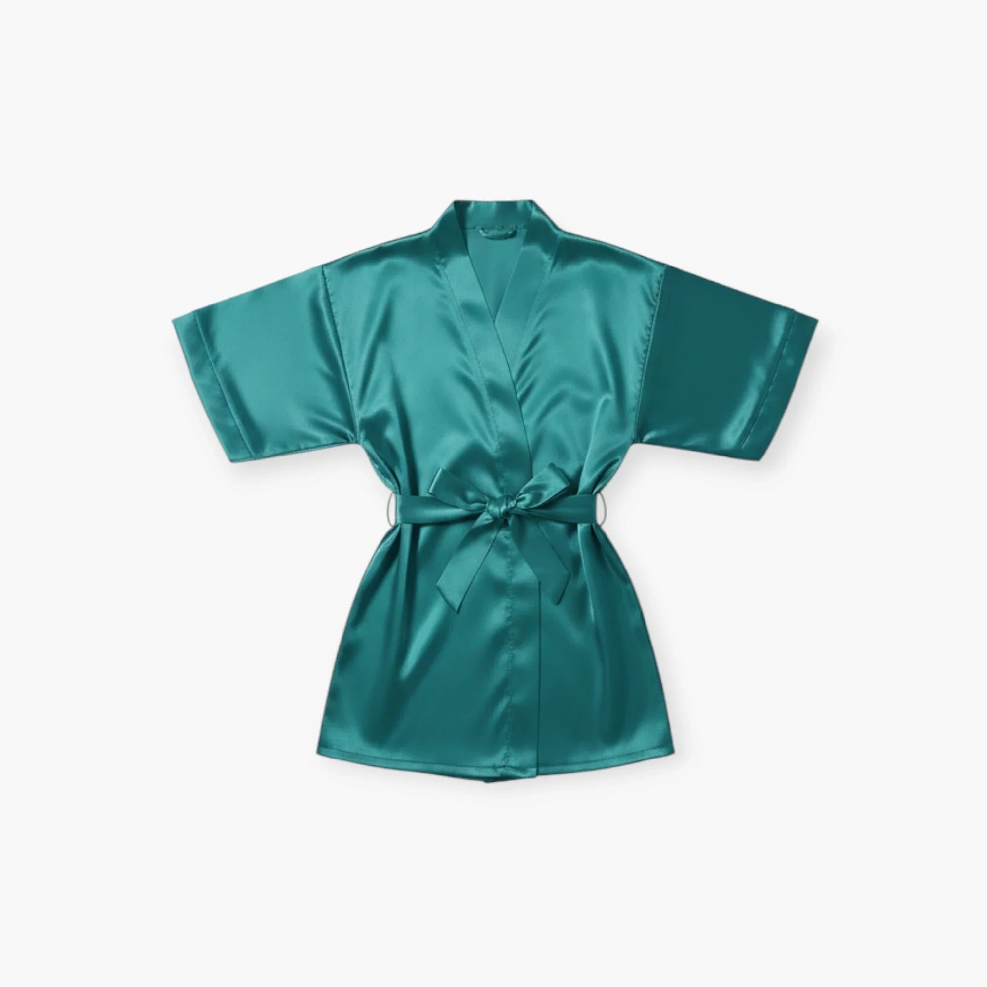 Klassischer blauer Satin-Bademantel für Mädchen