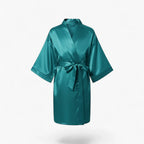 Klassischer blauer Satin-Bademantel für Mädchen