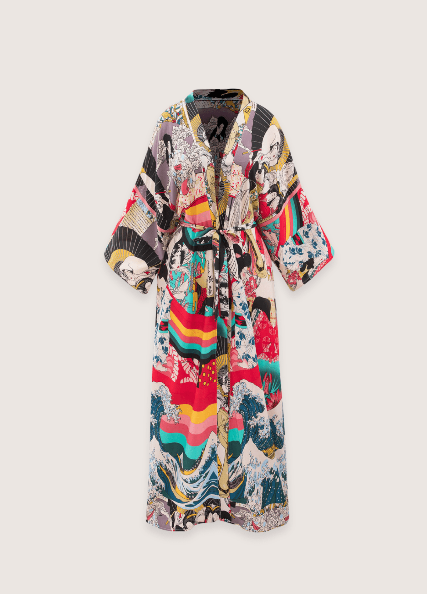 Langer Kimono mit japanischem Muster