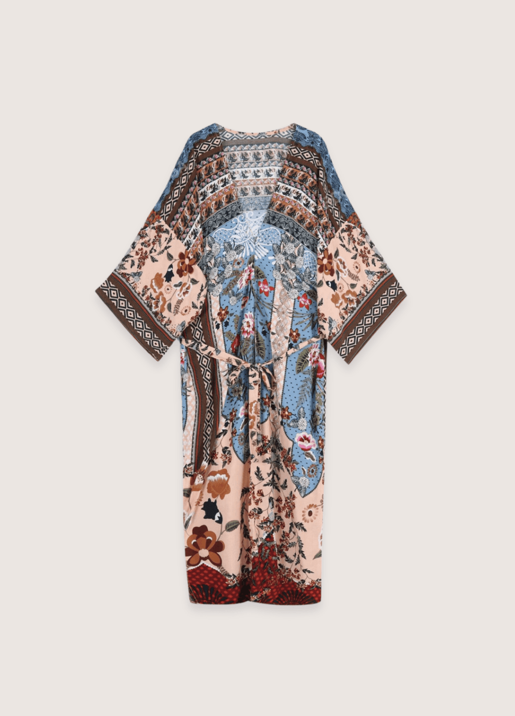 Langer Kimono | Böhmischer Patchwork-Look, mehrfarbig