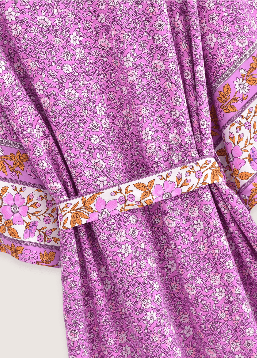 Langer Kimono | Geblümtes Fuchsia