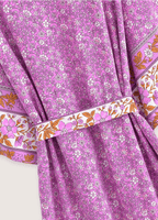 Langer Kimono | Geblümtes Fuchsia