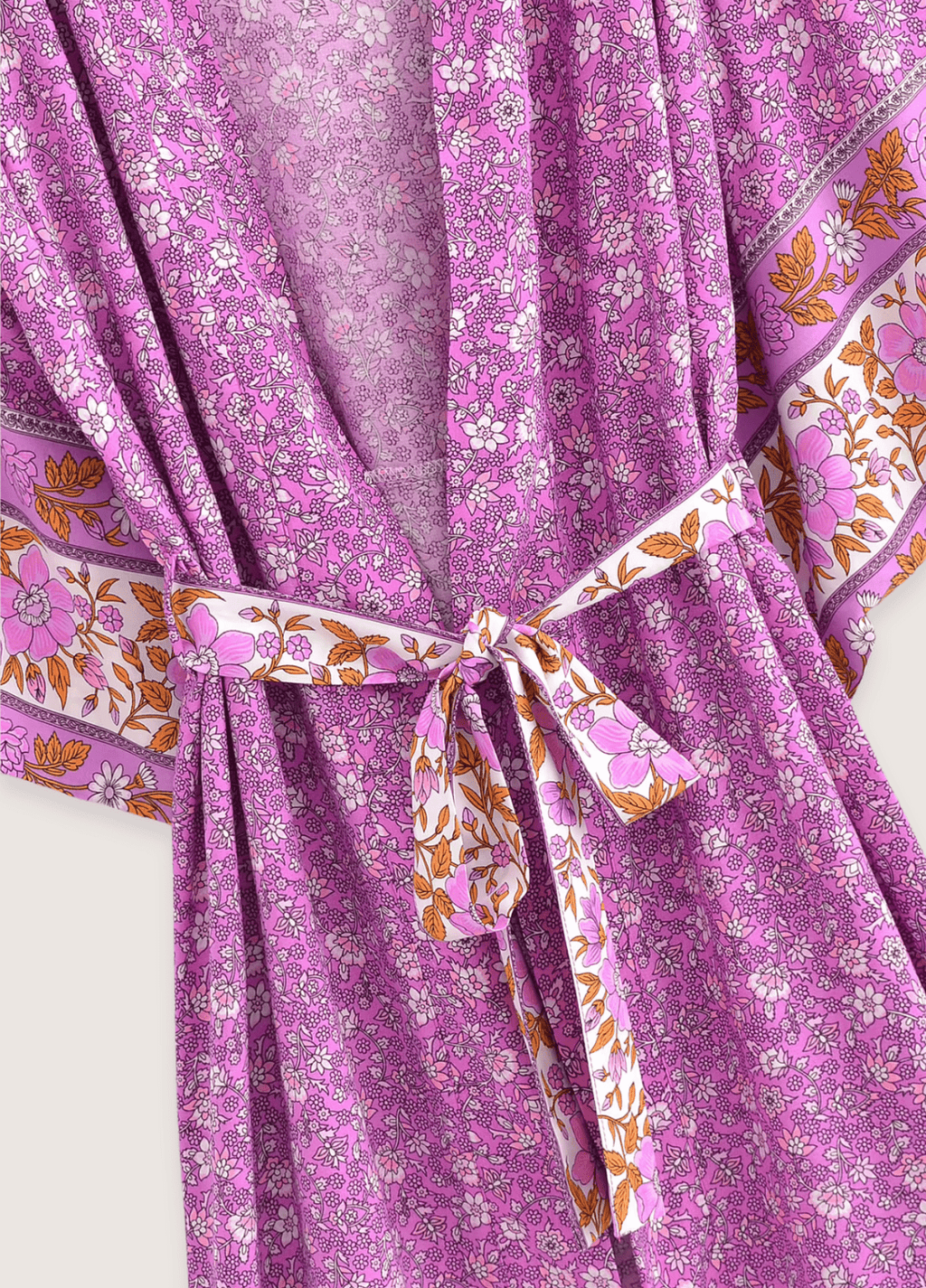 Langer Kimono | Geblümtes Fuchsia