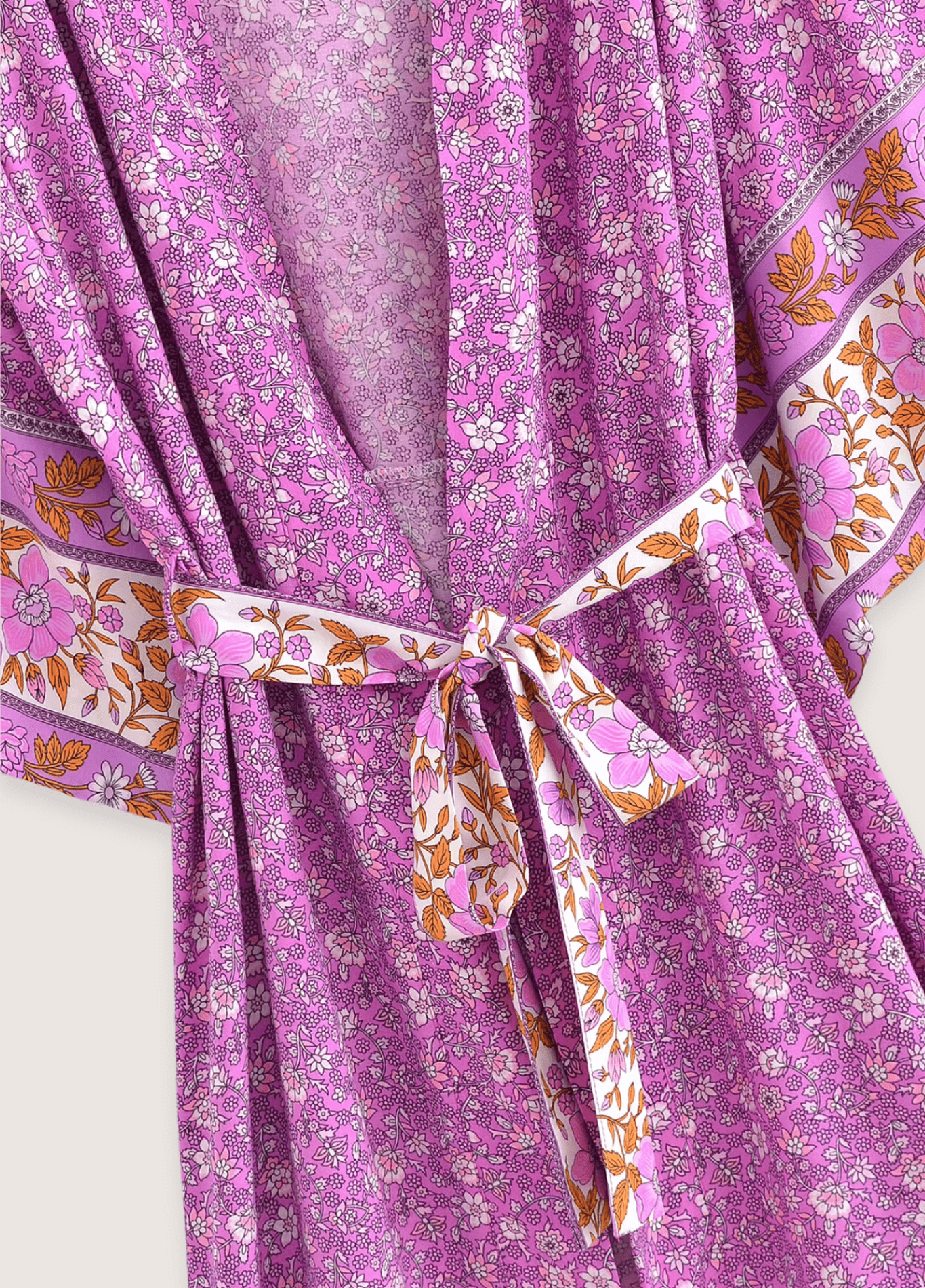 Langer Kimono | Geblümtes Fuchsia