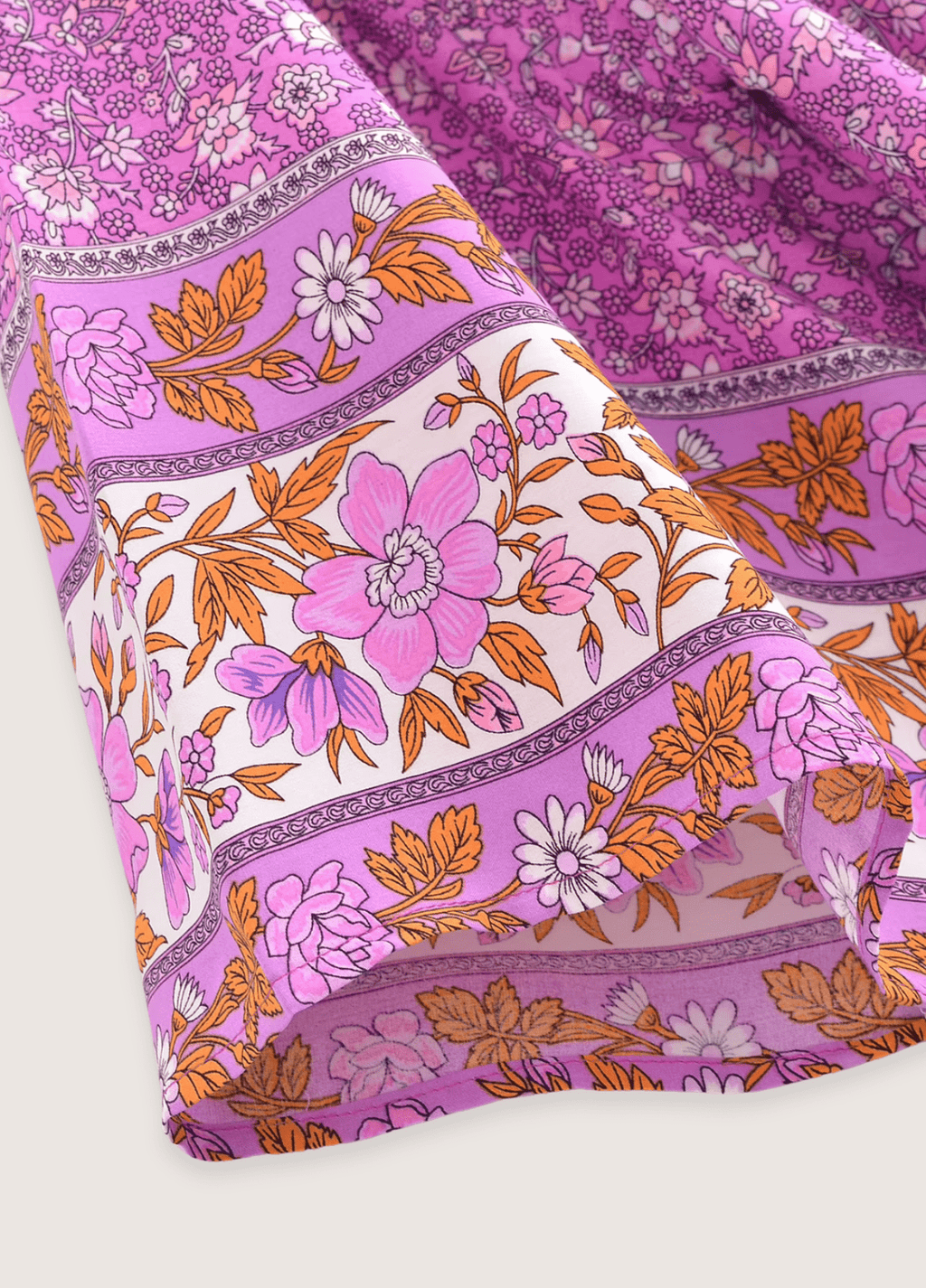 Langer Kimono | Geblümtes Fuchsia