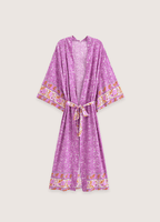 Langer Kimono | Geblümtes Fuchsia