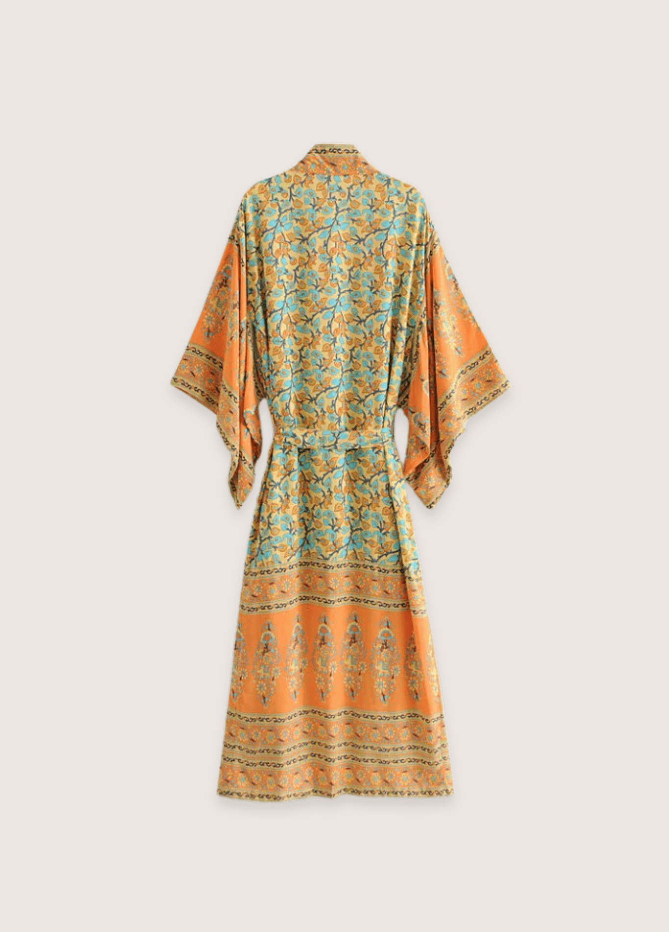 Langer orangefarbener Kimono | Daisy Bohème