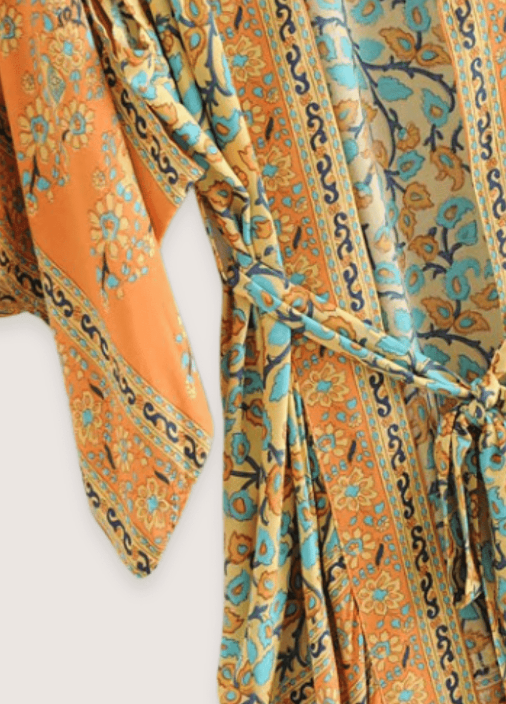 Langer orangefarbener Kimono | Daisy Bohème