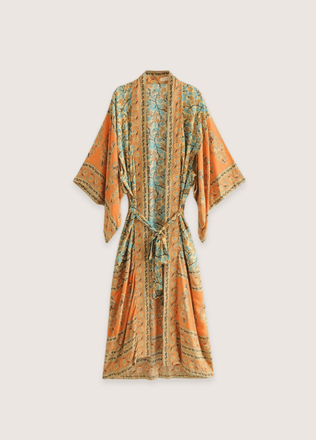 Langer orangefarbener Kimono | Daisy Bohème