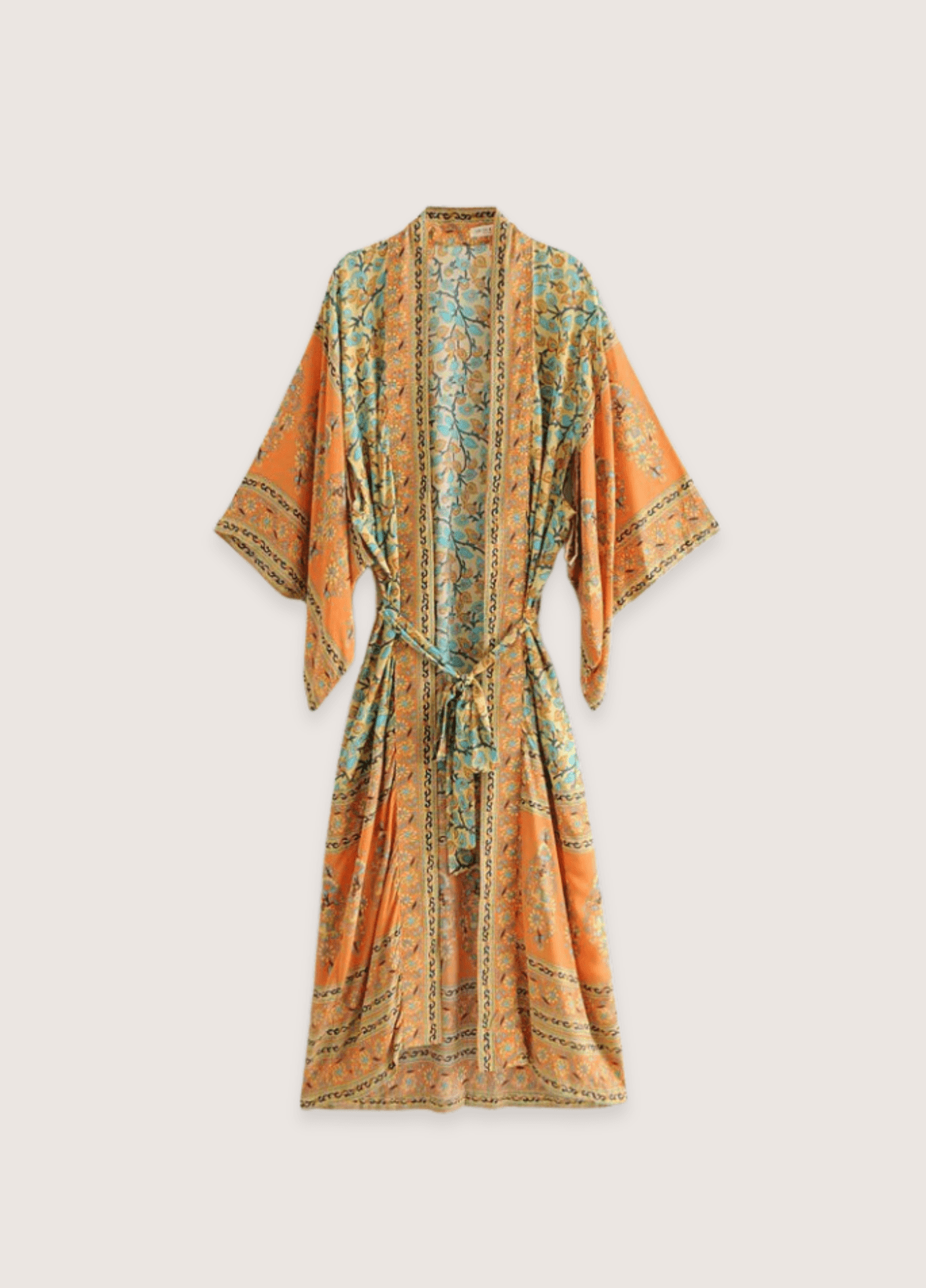Langer orangefarbener Kimono | Daisy Bohème
