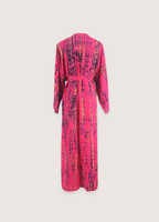 Langer fuchsiafarbener Batik-Kimono