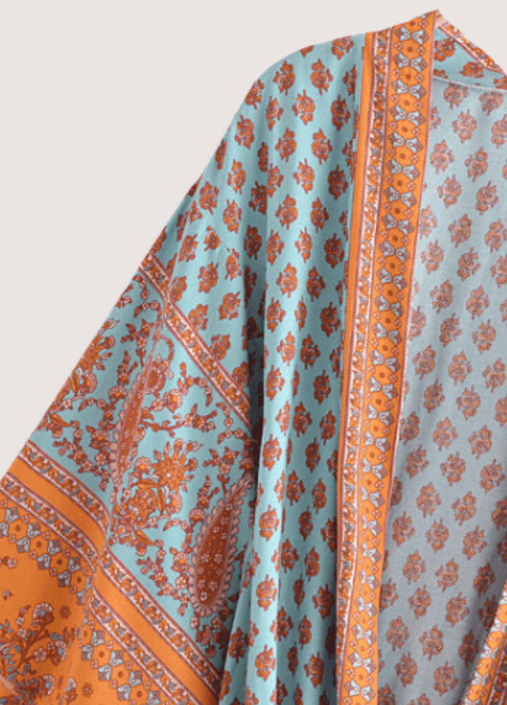 Langer türkisfarbener Kimono | Daisy Bohème